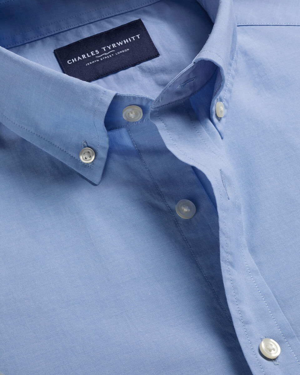 Button-Down Stretch Washed Poplin Shirt - Cornflower Blue Secondary image