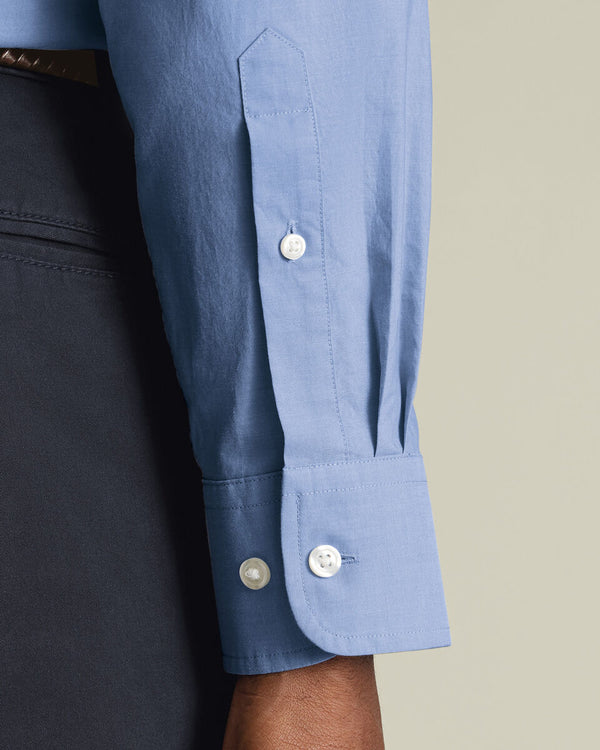 Button-Down Stretch Washed Poplin Shirt - Cornflower Blue