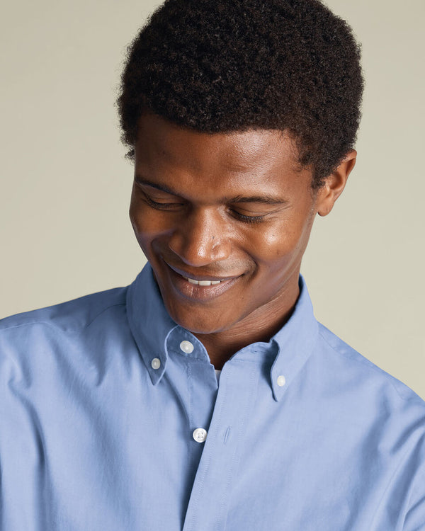 Button-Down Stretch Washed Poplin Shirt - Cornflower Blue