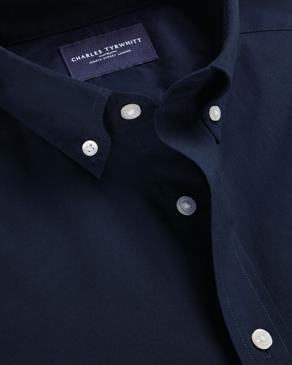 Button-Down Stretch Washed Poplin Shirt – Dark Blue Secondary image