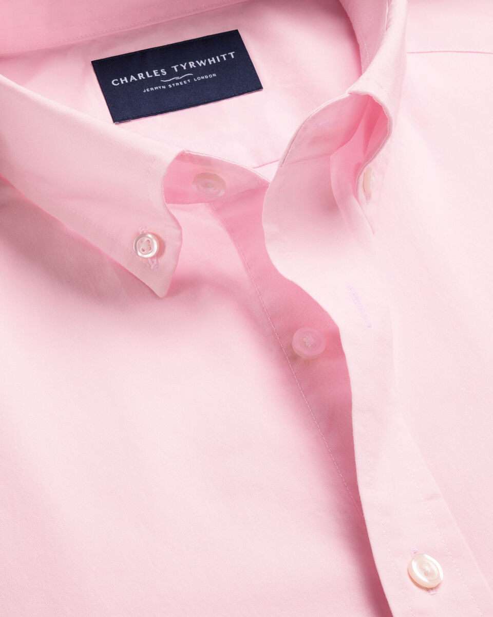 Button-Down Stretch Washed Poplin Shirt – Pink