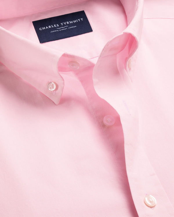 Button-Down Stretch Washed Poplin Shirt – Pink