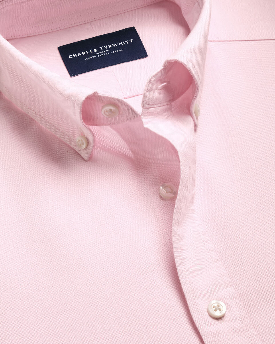 Button-Down Stretch Washed Oxford Shirt - Light Pink Secondary image