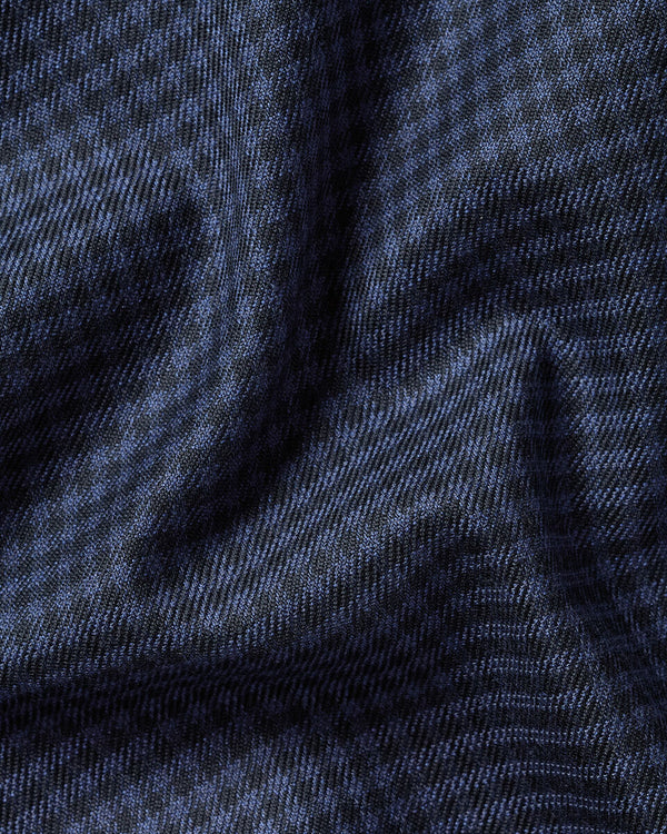 Non-Iron Twill Gingham Shirt - French Blue