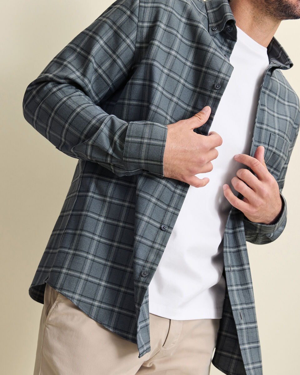 Non-Iron Twill Check Shirt - Graphite Grey Main image