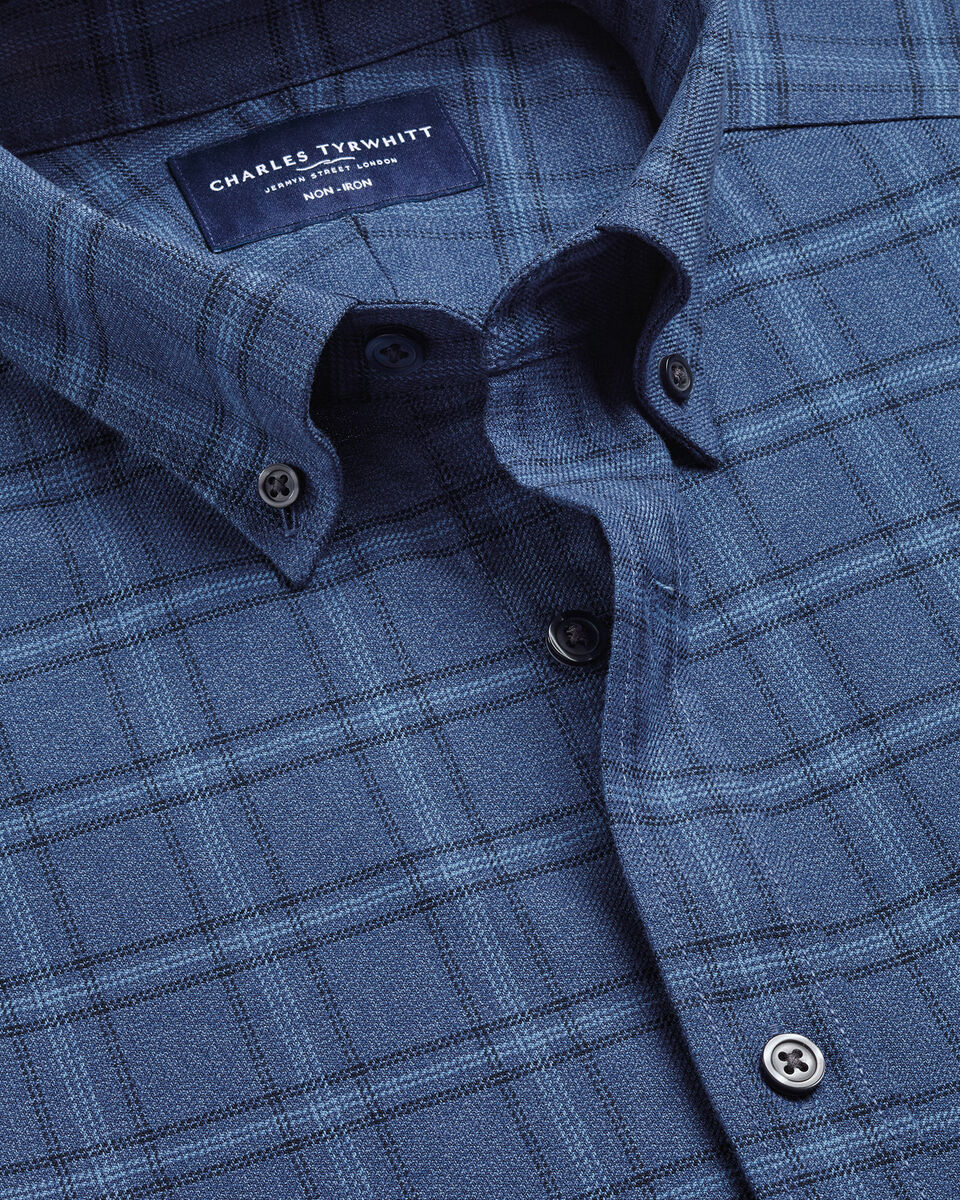 Non-Iron Twill Check Shirt - Indigo Blue Secondary image