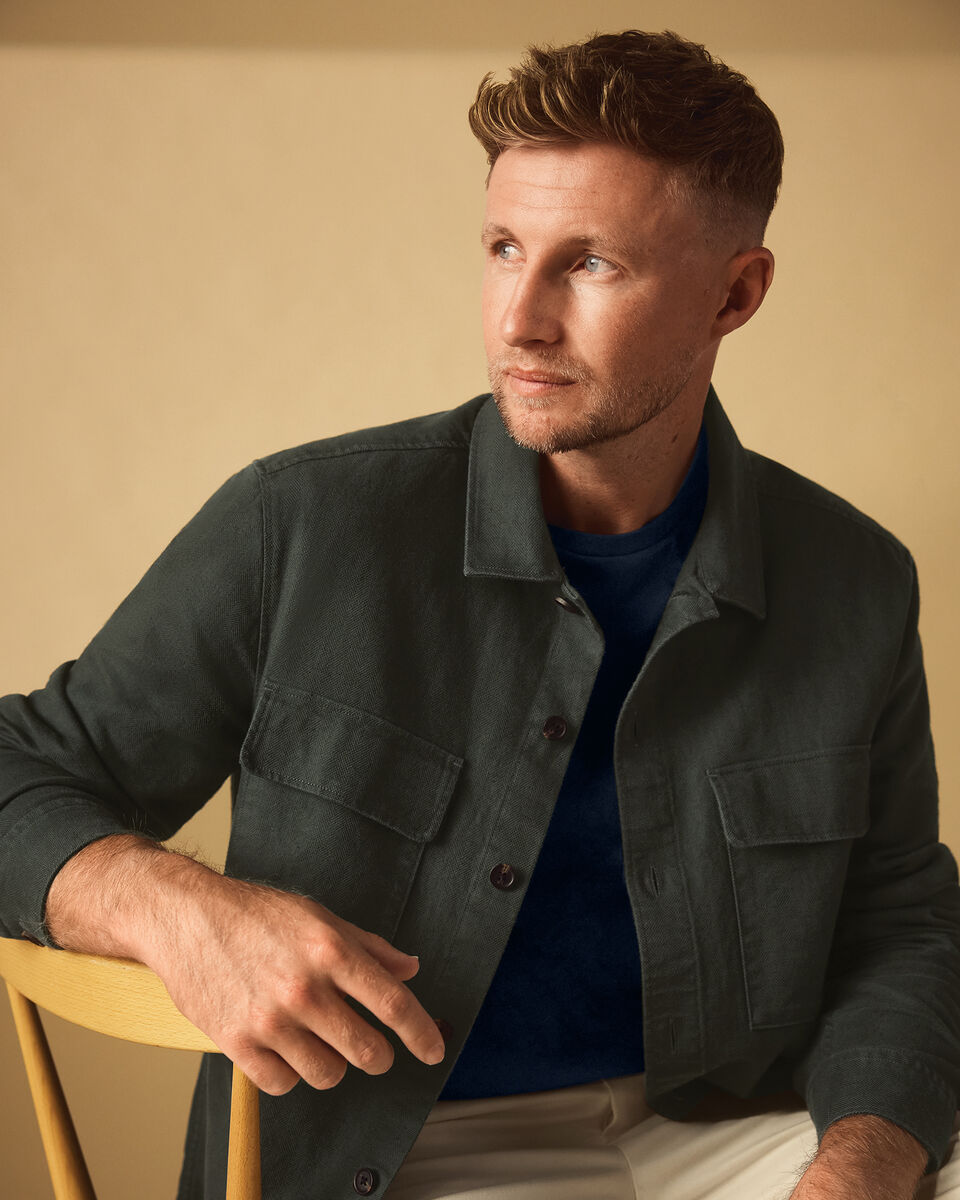 Herringbone Overshirt - Khaki Green