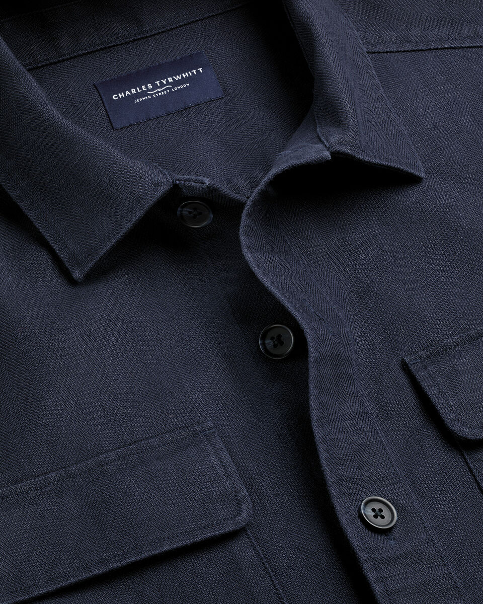 Herringbone Overshirt - Navy Blue Secondary image