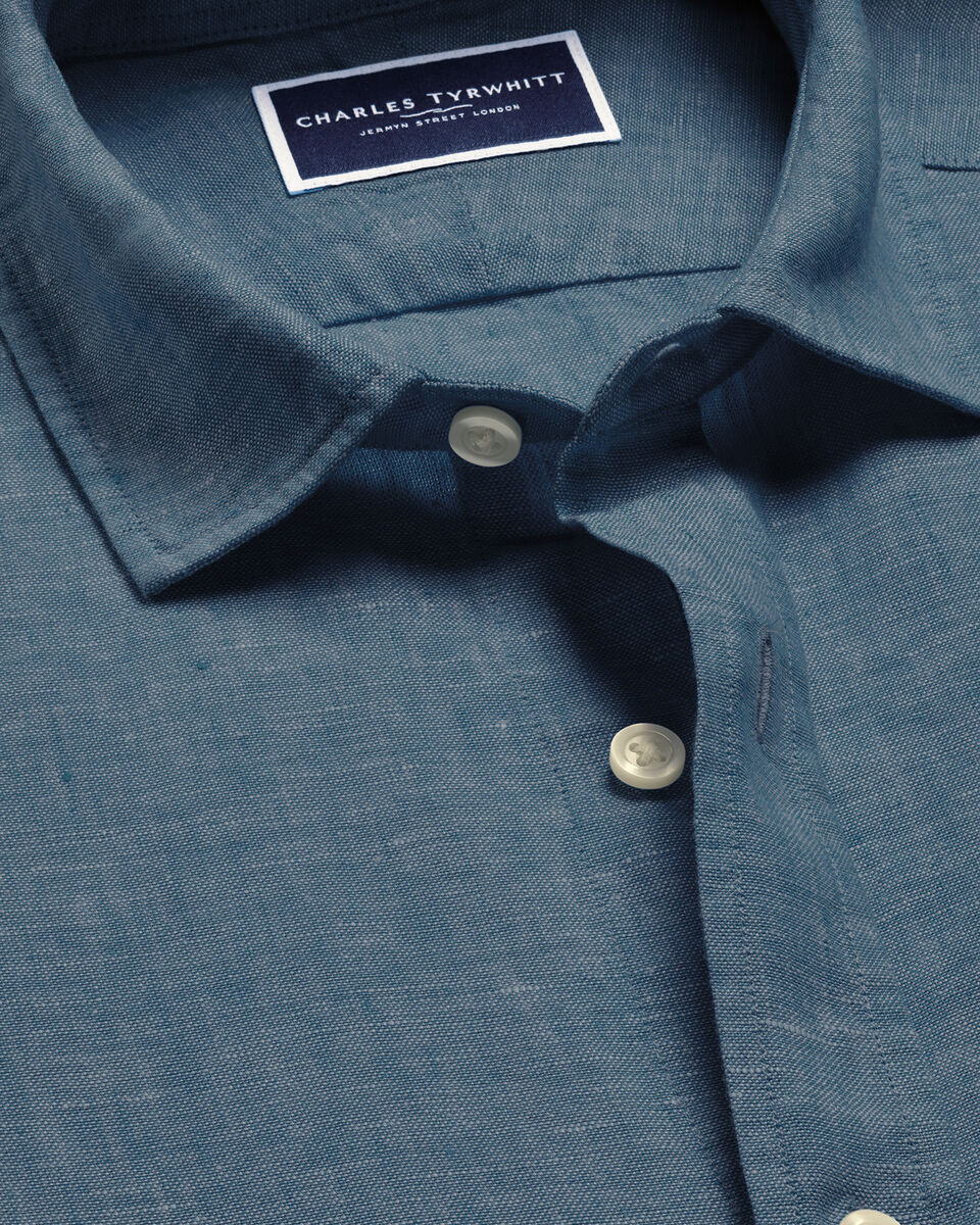 Pure Linen Shirt – Airforce Blue