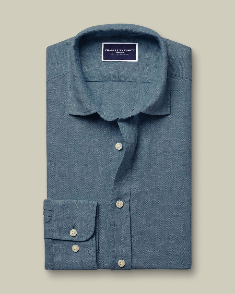 Pure Linen Shirt – Airforce Blue