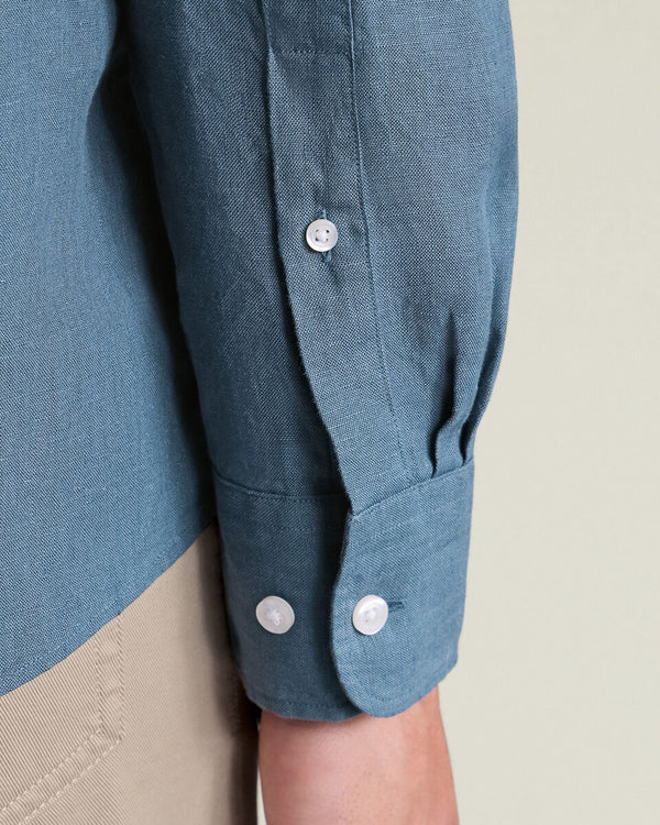 Pure Linen Shirt – Airforce Blue
