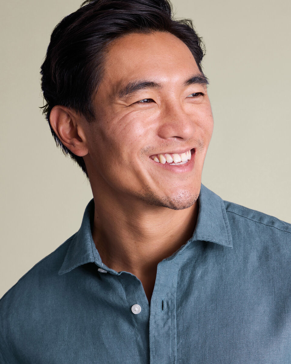 Pure Linen Shirt – Airforce Blue