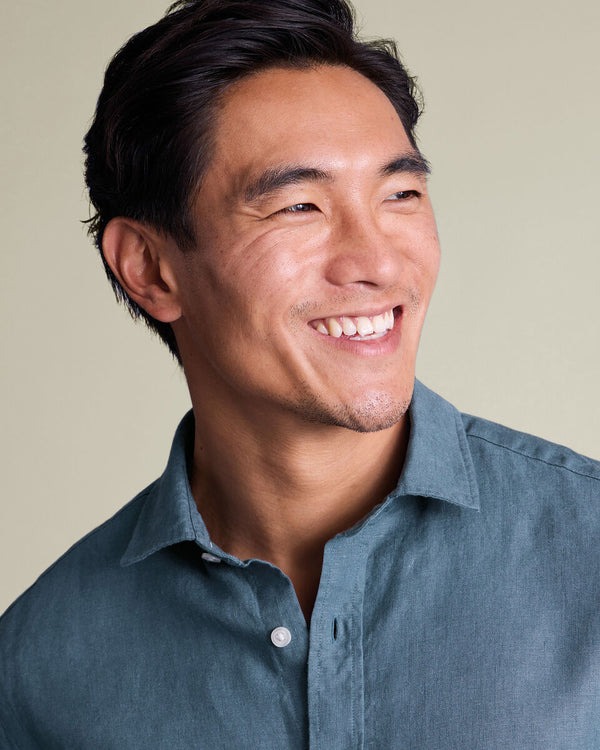 Pure Linen Shirt – Airforce Blue
