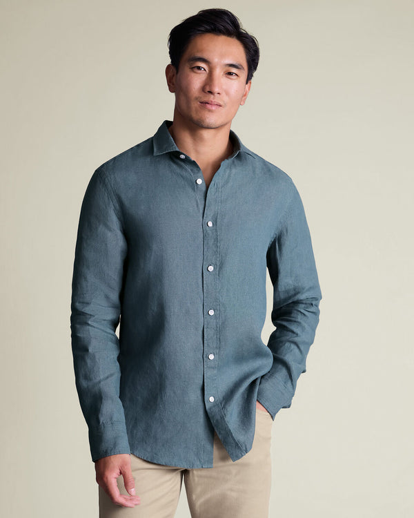 Pure Linen Shirt – Airforce Blue
