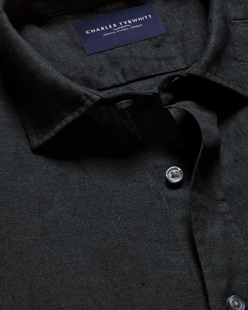 Pure Linen Shirt – Black