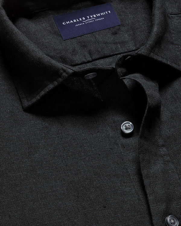 Pure Linen Shirt – Black