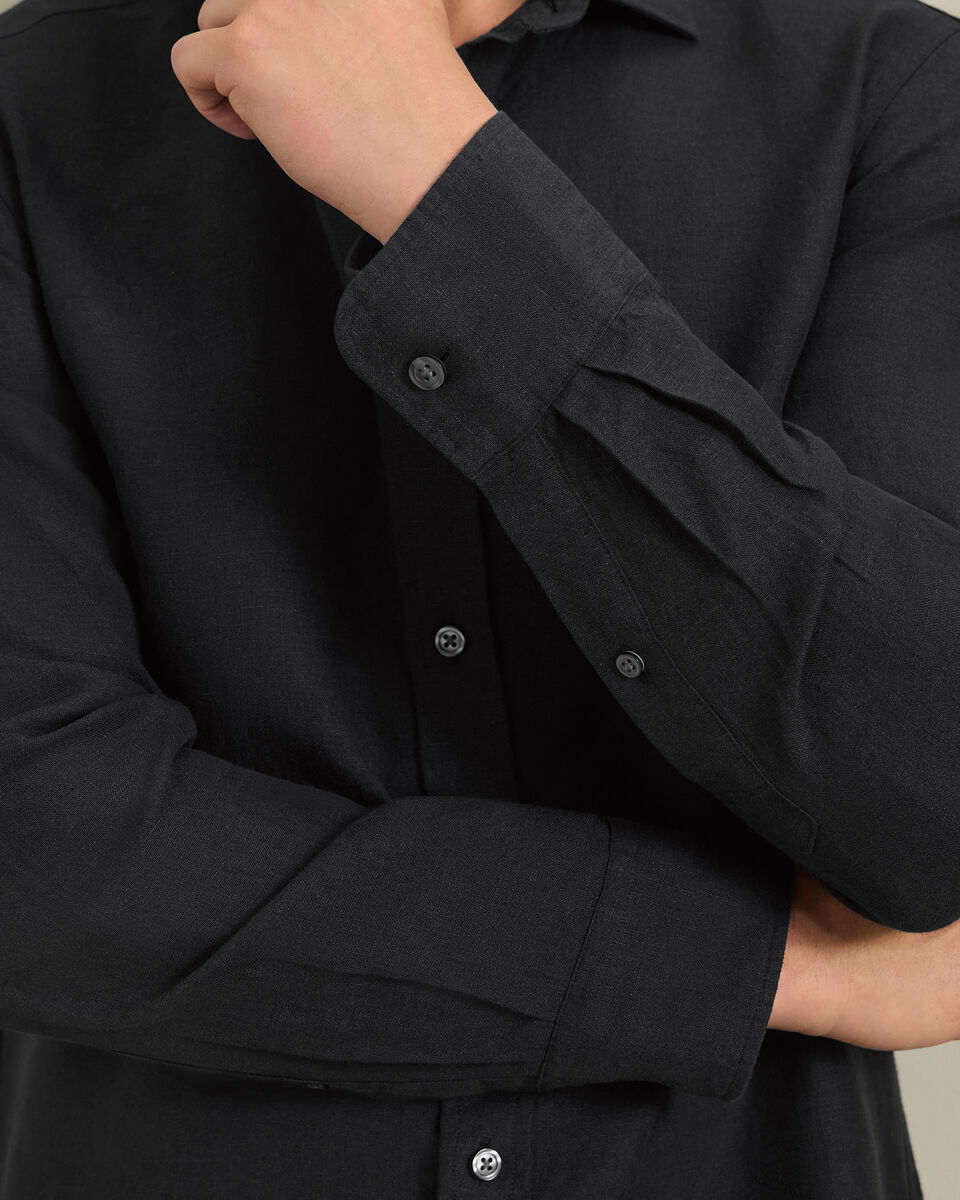 Pure Linen Shirt – Black