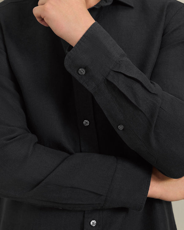 Pure Linen Shirt – Black