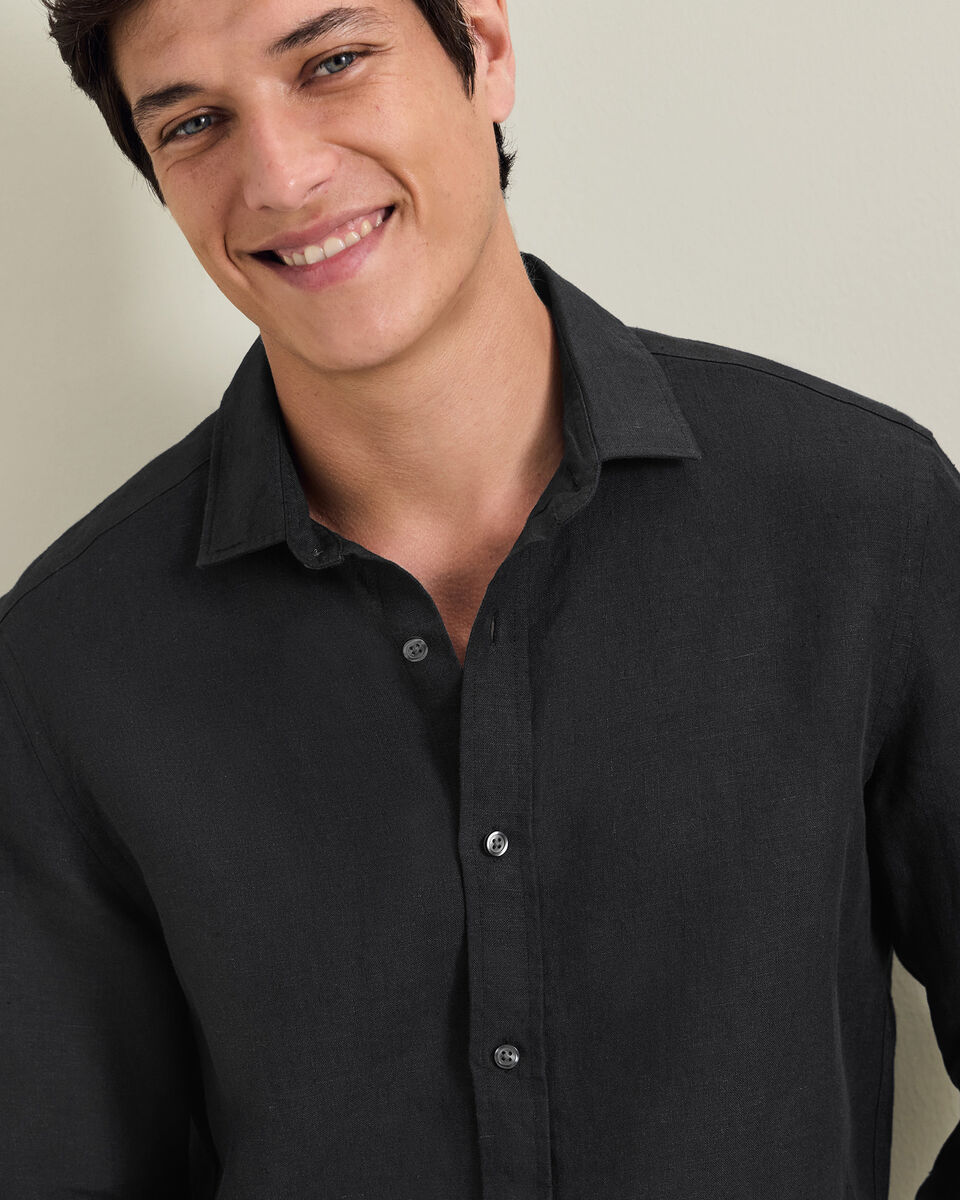 Pure Linen Shirt – Black