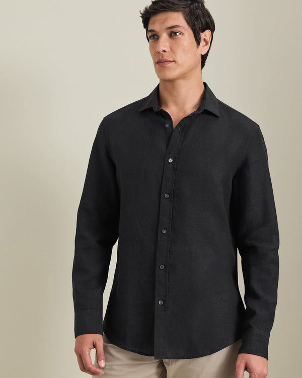 Pure Linen Shirt – Black