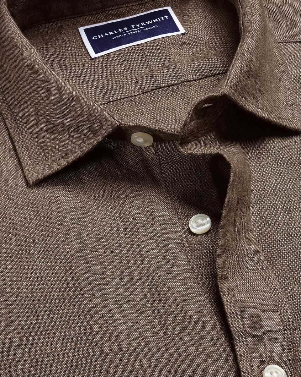 Pure Linen Shirt - Mocha Secondary image