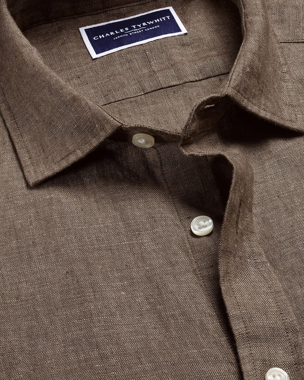Pure Linen Shirt - Mocha
