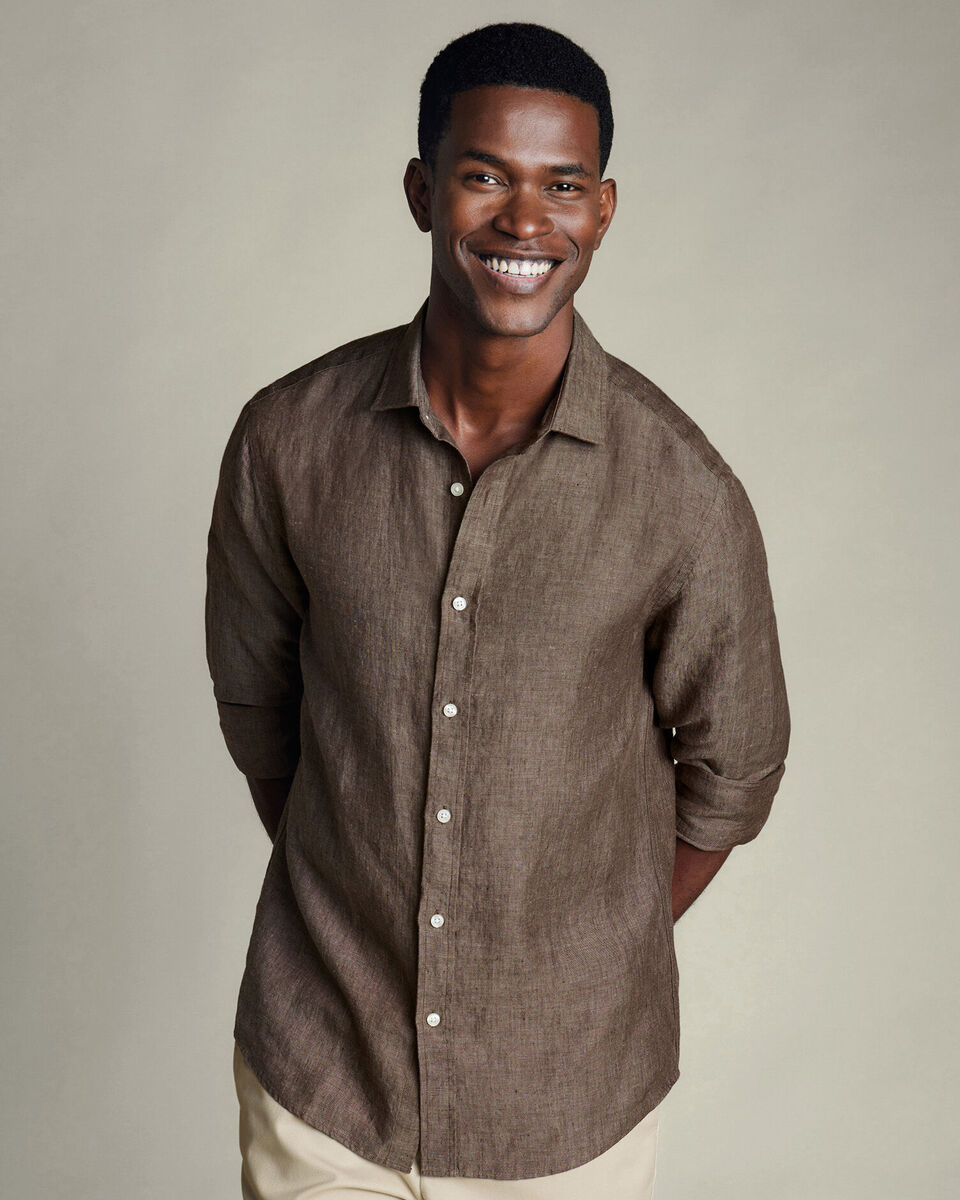 Pure Linen Shirt - Mocha Main image