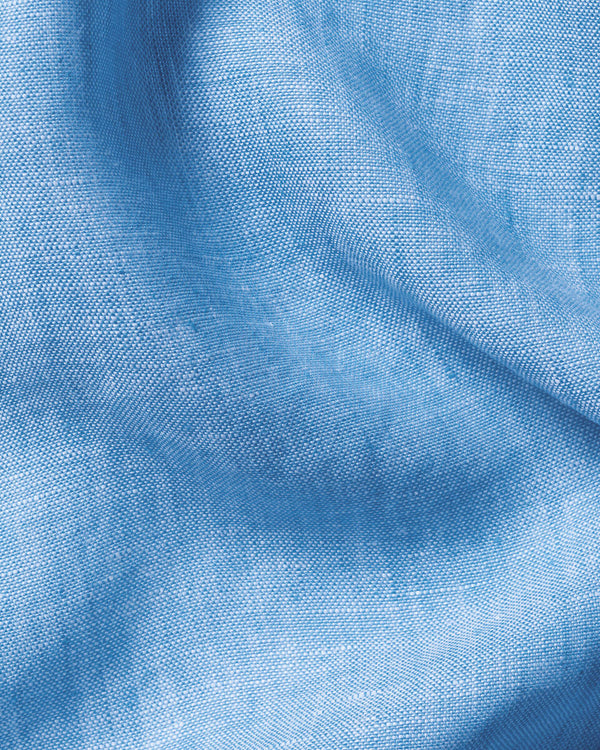 Pure Linen Shirt - Ocean Blue