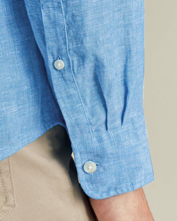 Pure Linen Shirt - Ocean Blue