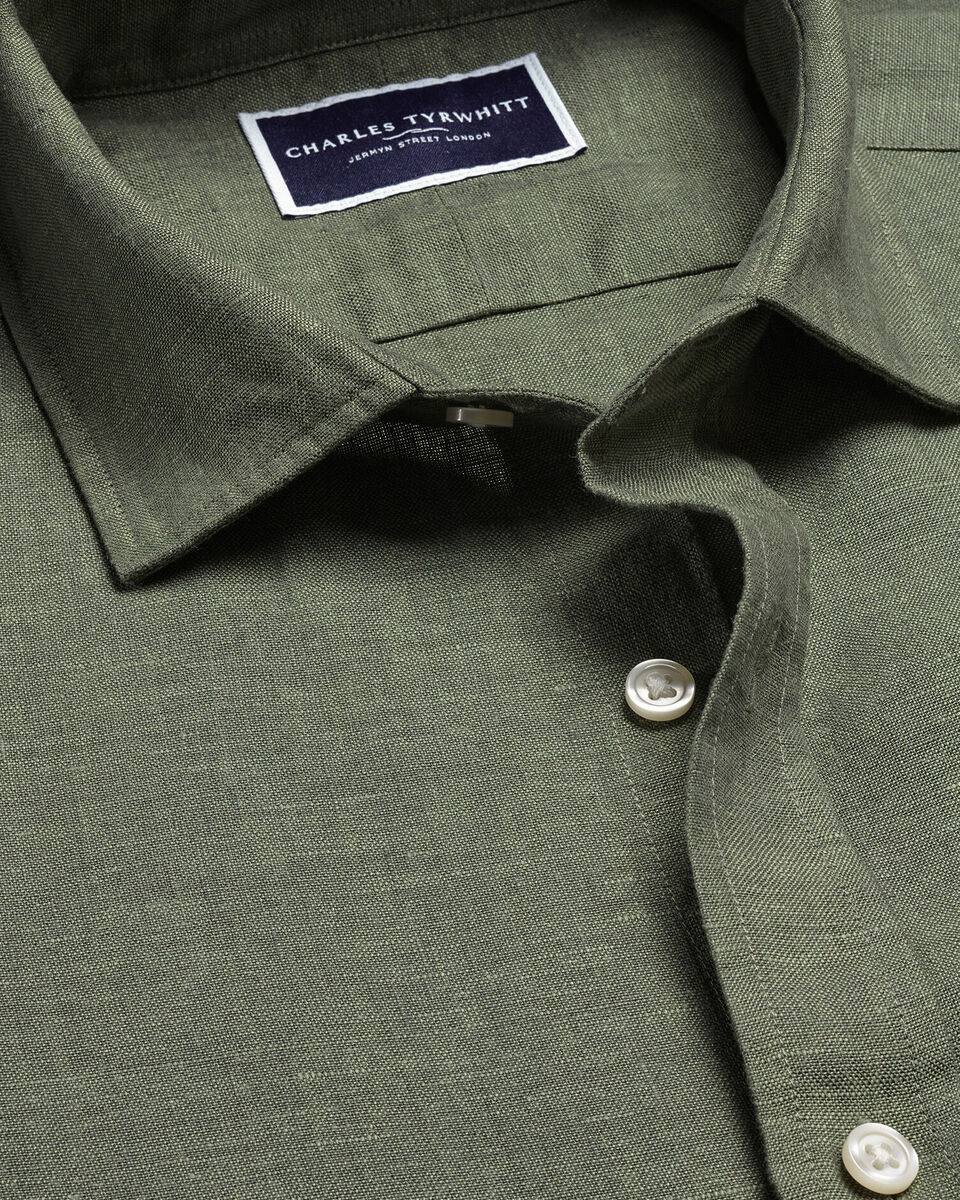 Pure Linen Shirt - Olive Green Secondary image