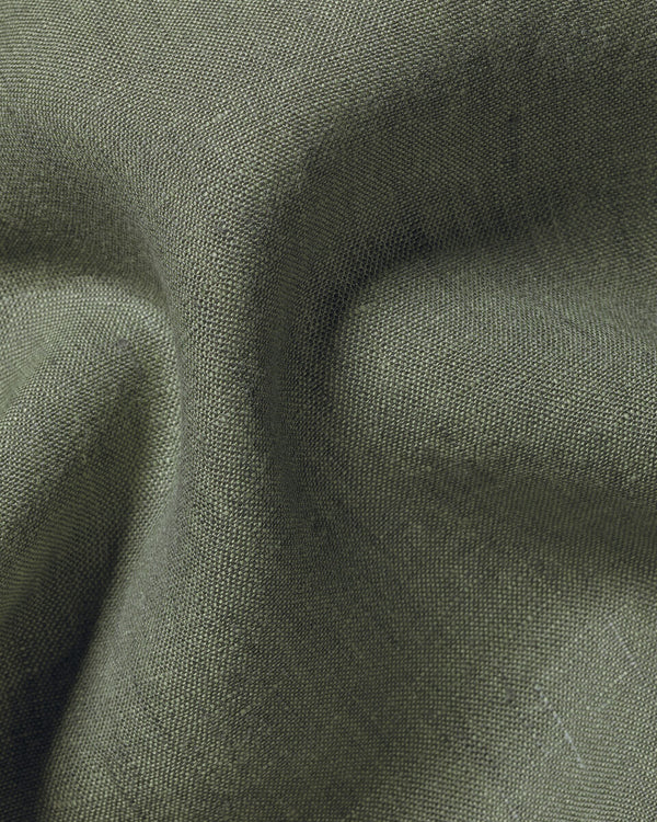 Pure Linen Shirt - Olive Green