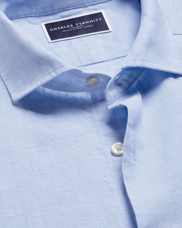 Pure Linen Shirt – Sky Blue