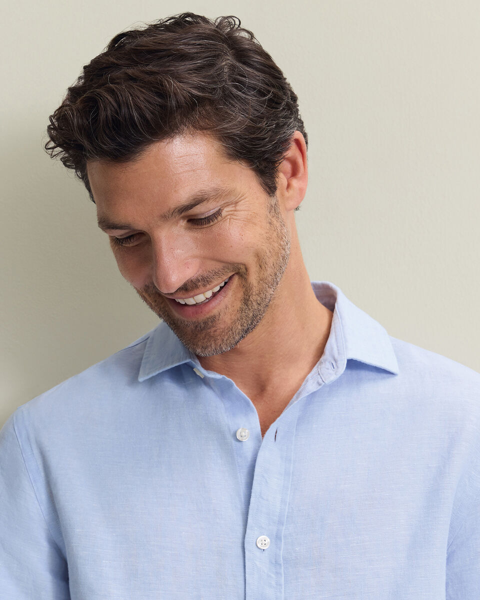 Pure Linen Shirt – Sky Blue