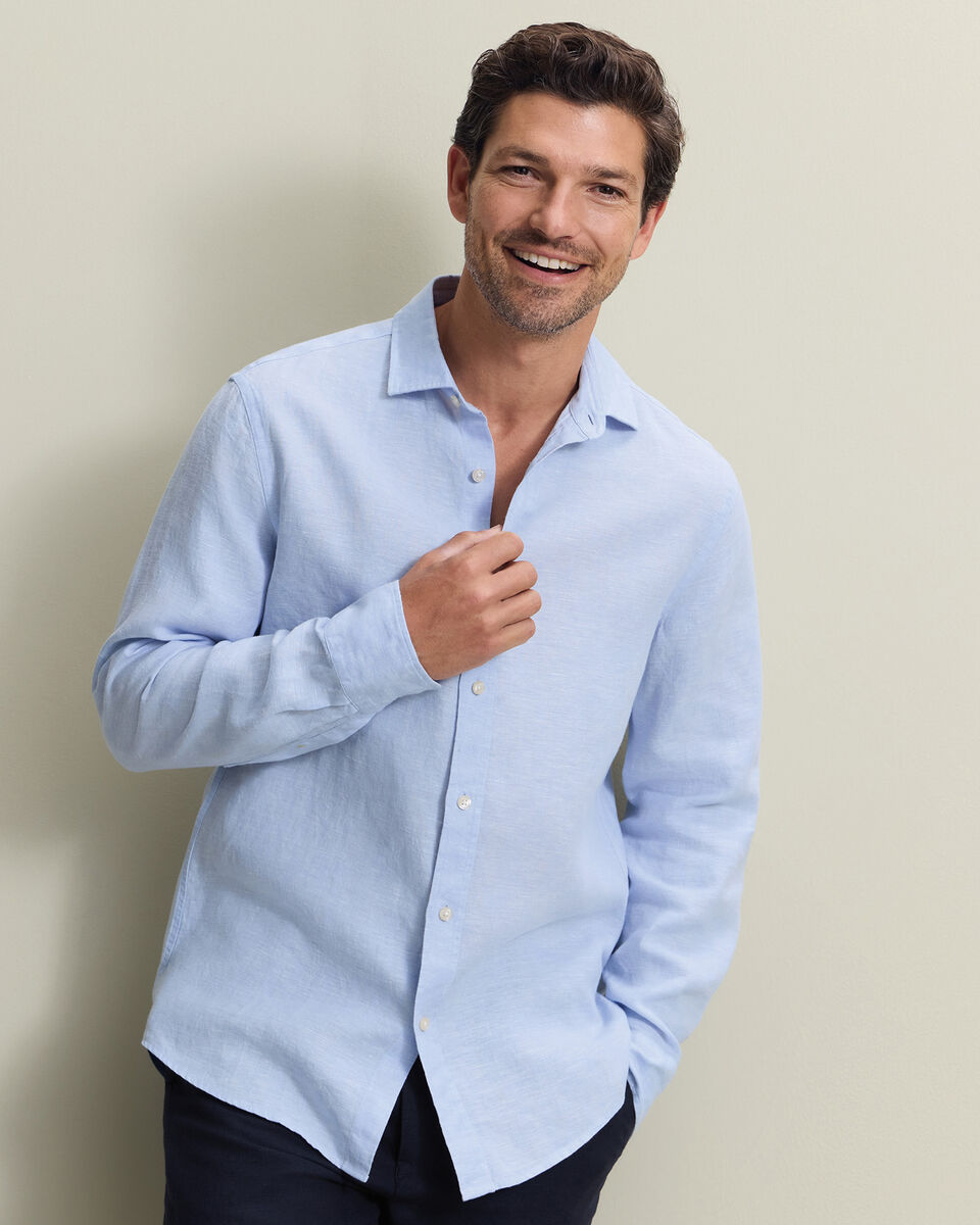 Pure Linen Shirt – Sky Blue Main image