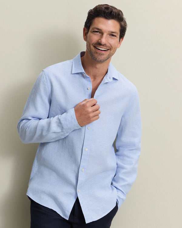 Pure Linen Shirt – Sky Blue
