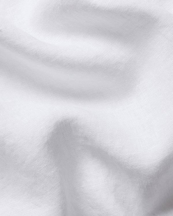 Pure Linen Short Sleeve Shirt - White