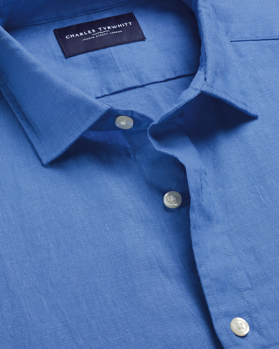 Pure Linen Shirt – Cornflower Blue
