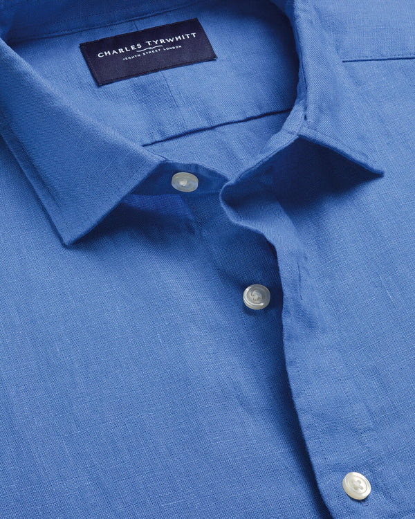 Pure Linen Shirt – Cornflower Blue