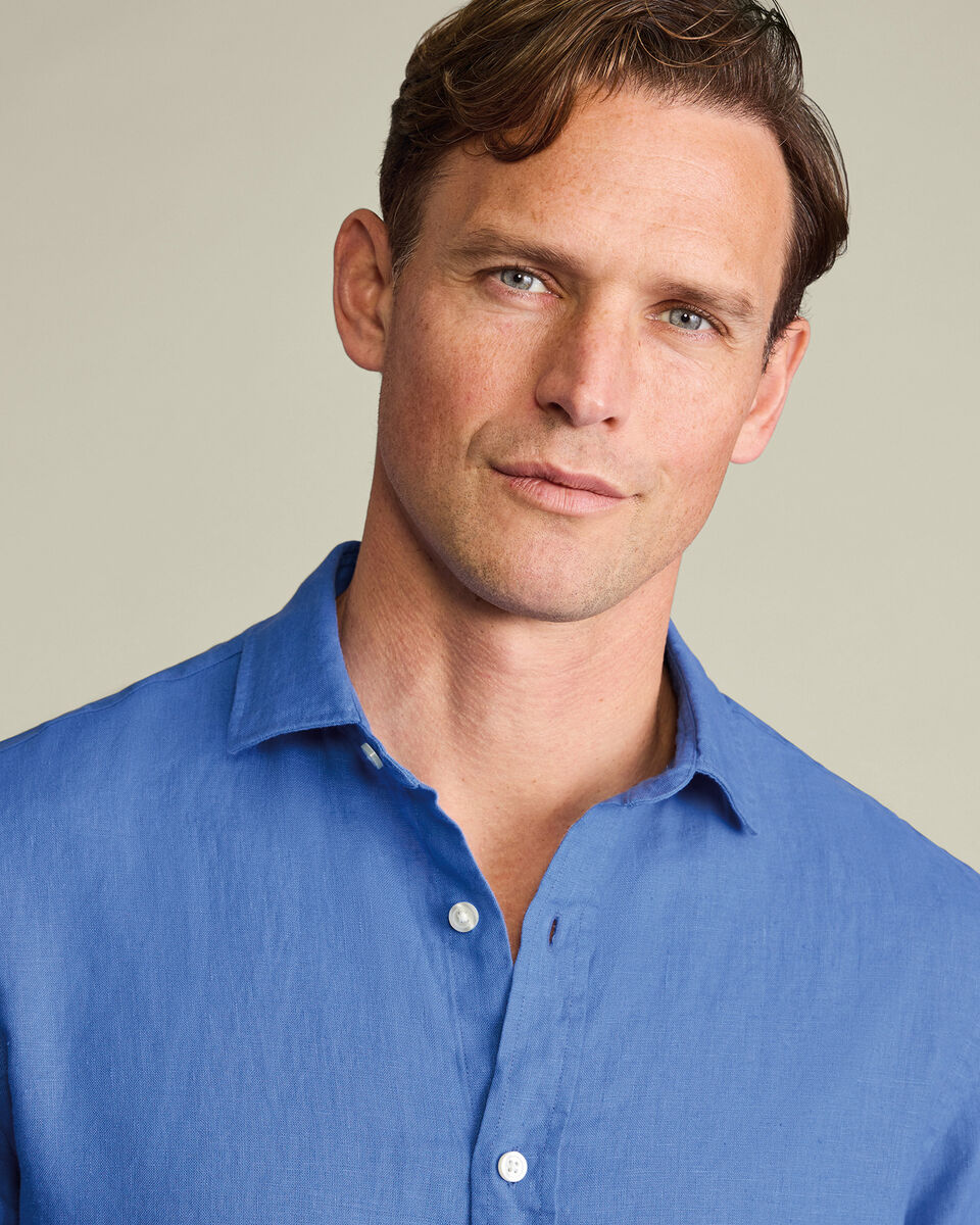 Pure Linen Shirt – Cornflower Blue