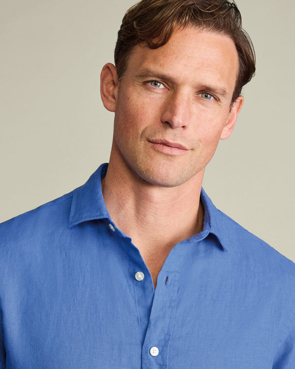 Pure Linen Shirt – Cornflower Blue