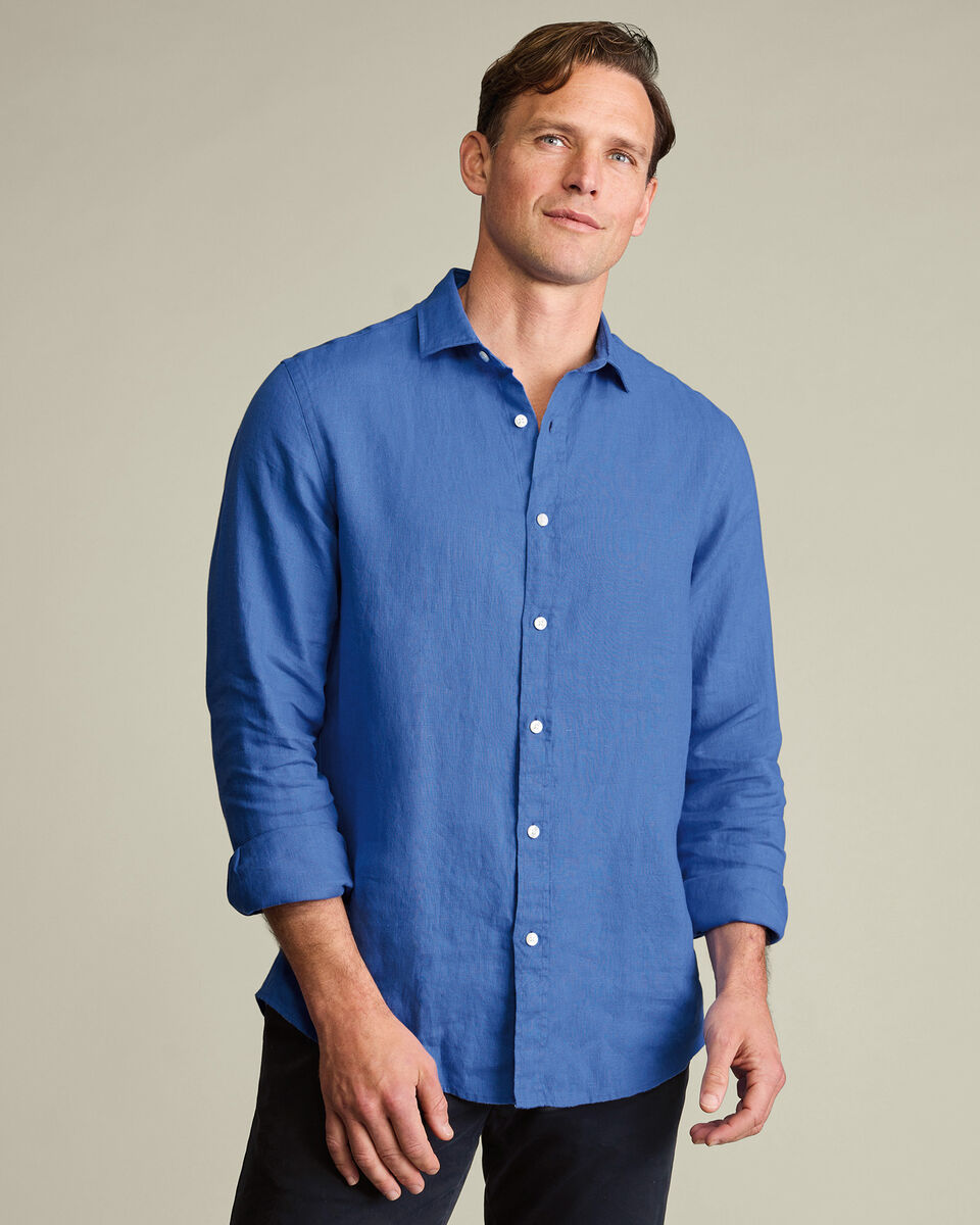 Pure Linen Shirt – Cornflower Blue