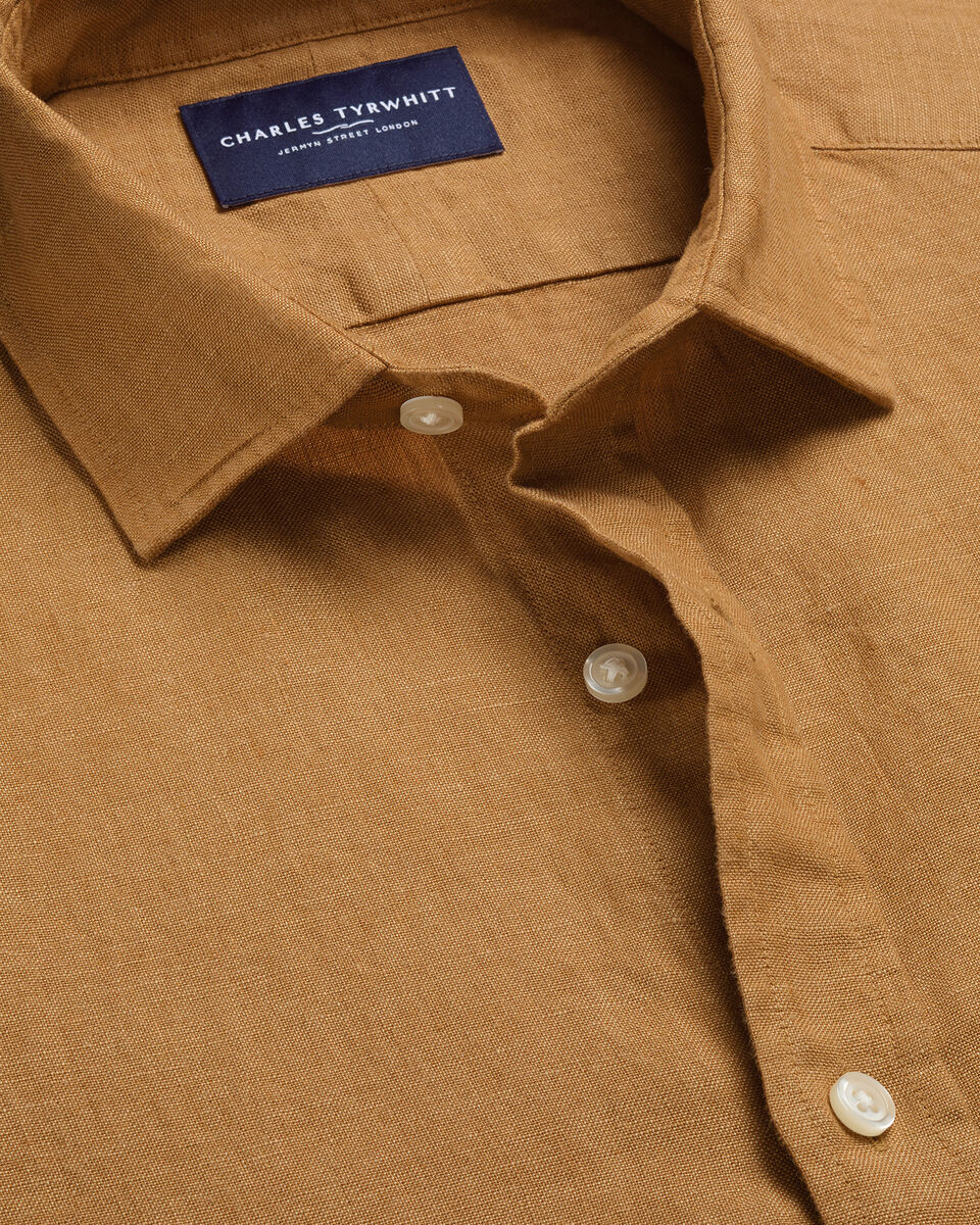 Pure Linen Shirt – Gold