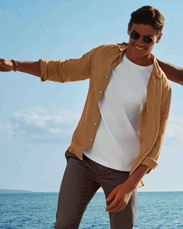Pure Linen Shirt – Gold
