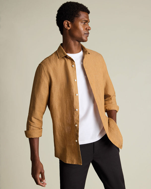 Pure Linen Shirt – Gold