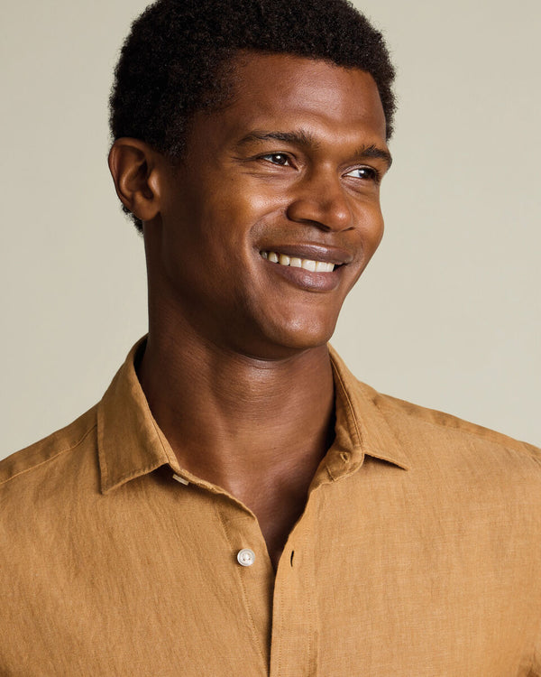 Pure Linen Shirt – Gold