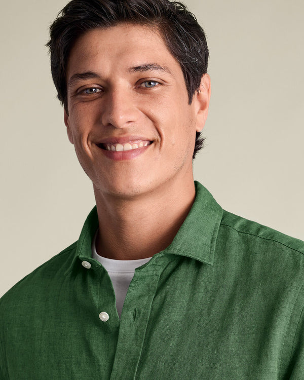 Pure Linen Shirt - Green