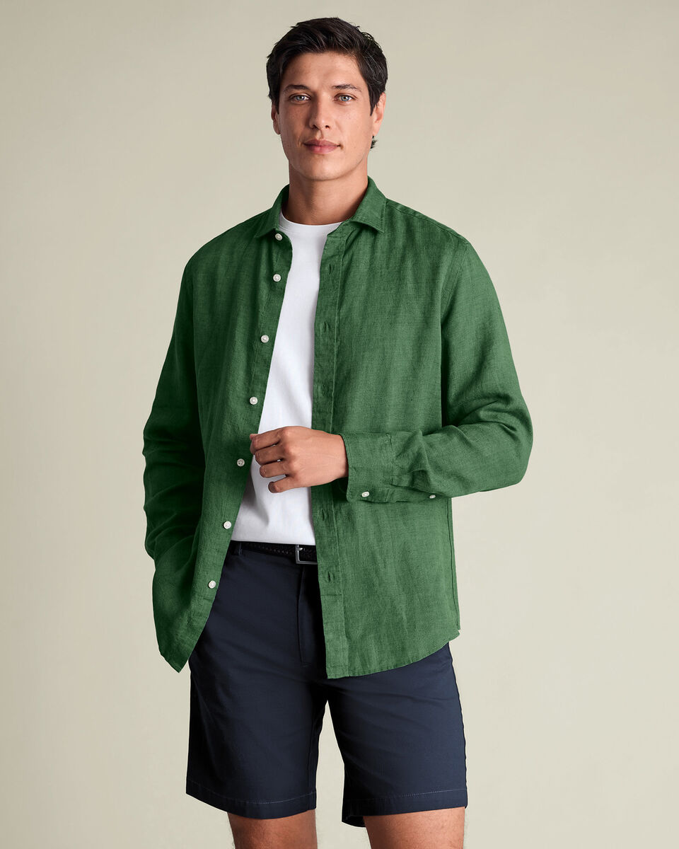 Pure Linen Shirt - Green