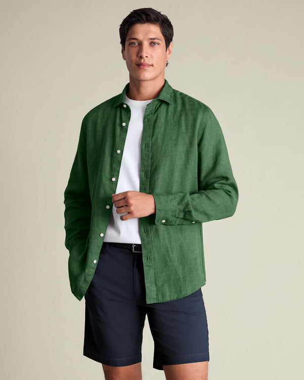 Pure Linen Shirt - Green