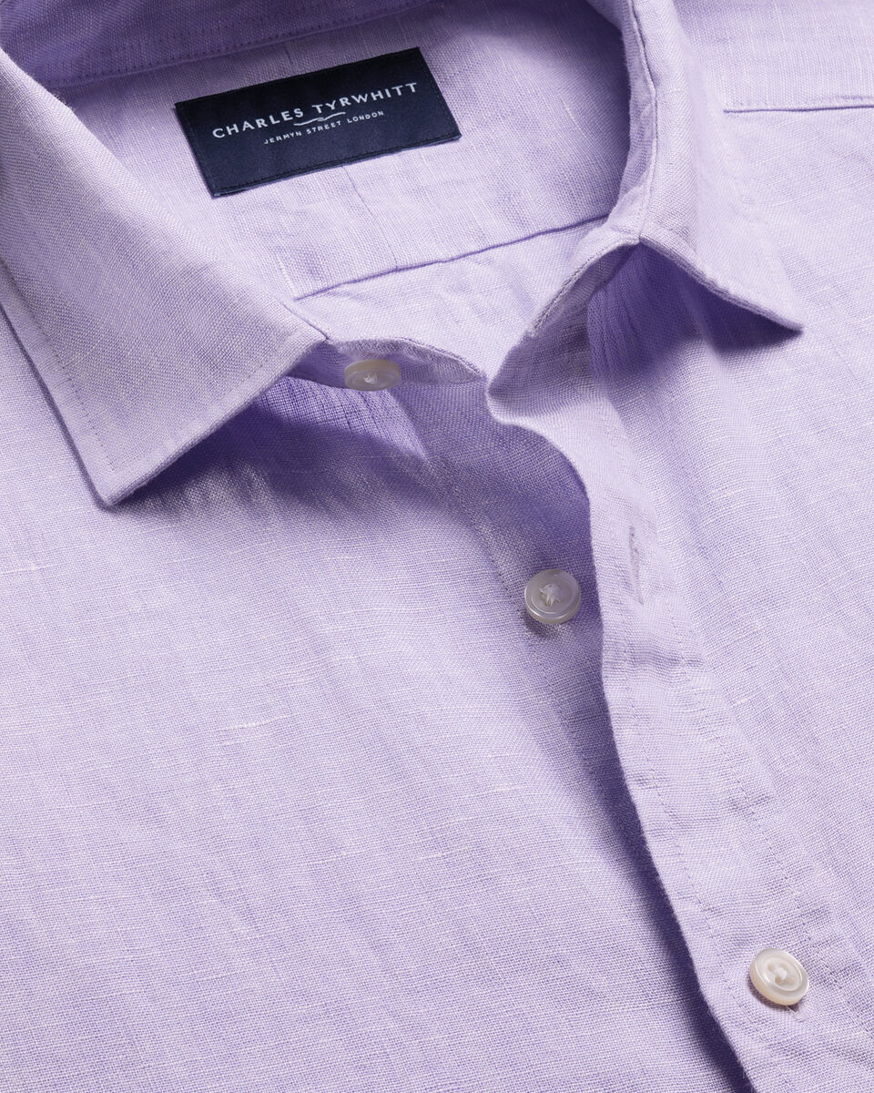 Pure Linen Shirt - Lilac