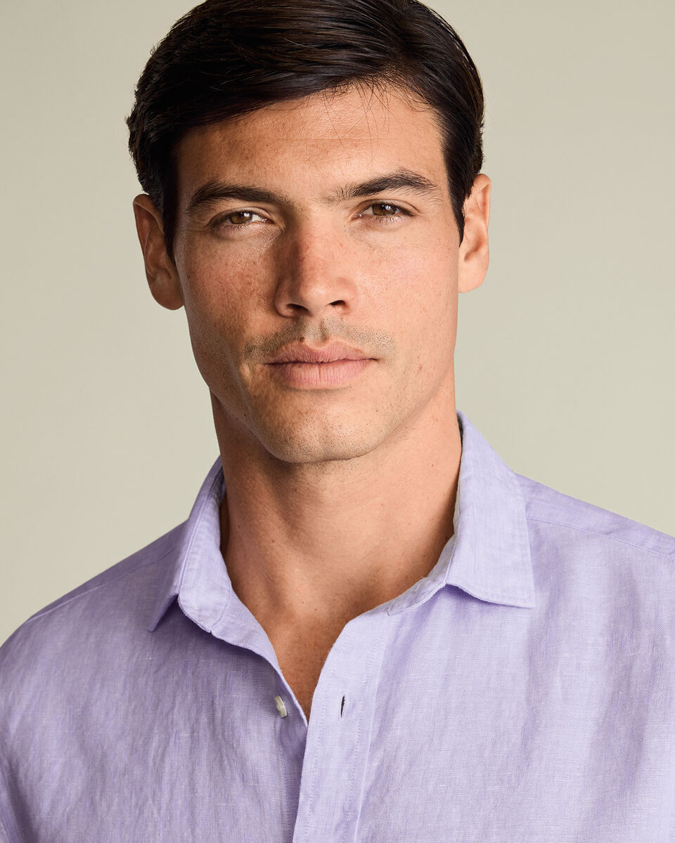 Pure Linen Shirt - Lilac